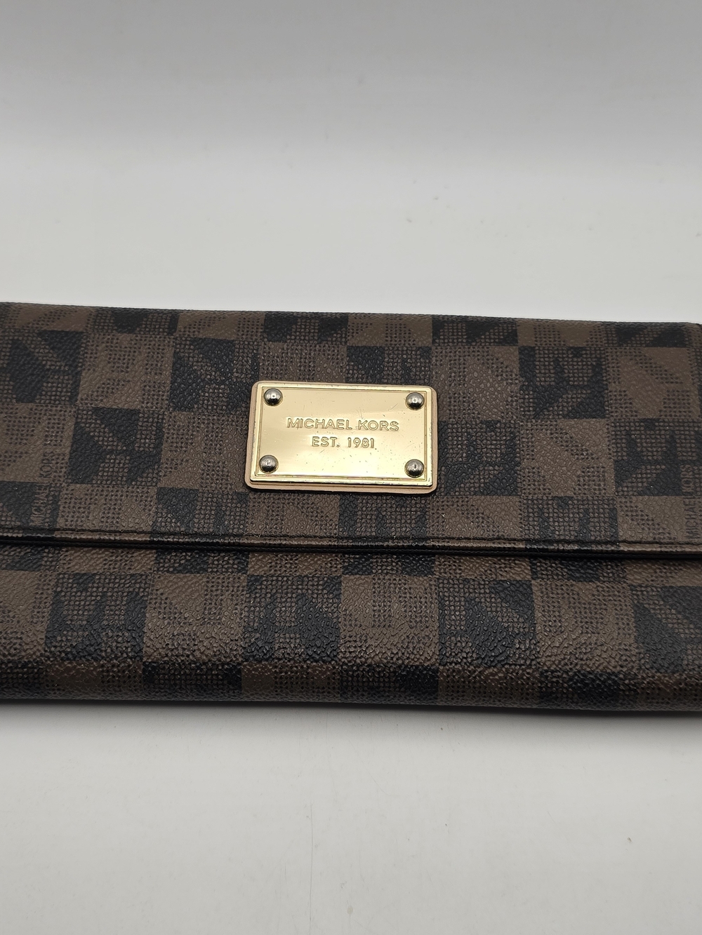 Michael Kors Brown Monogram Flap Continental Wallet
